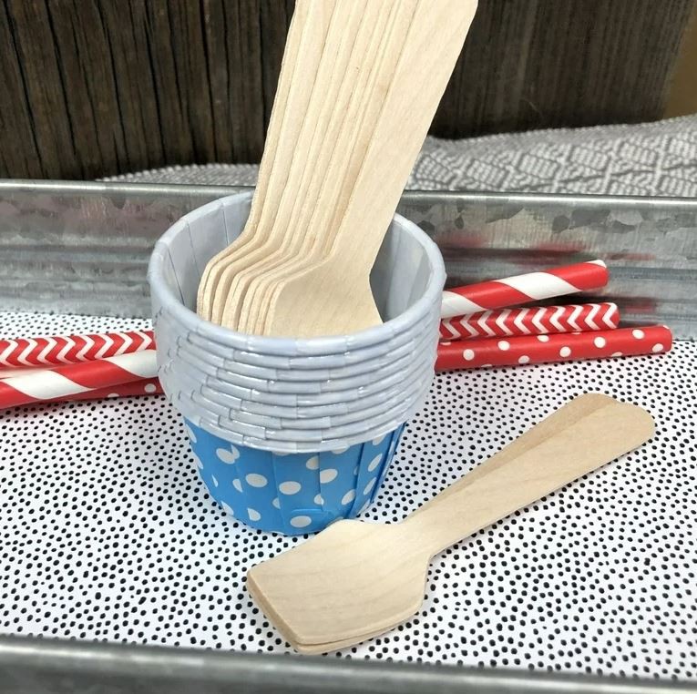 Wooden ice cream spade